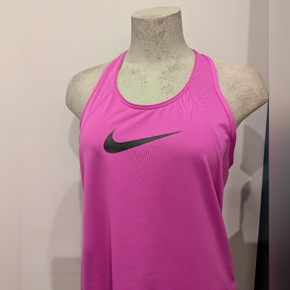 Nike Pro Dri-Fit athletic tank top in pink magenta. Nike swoosh logo. Size L - Picture 9 of 9